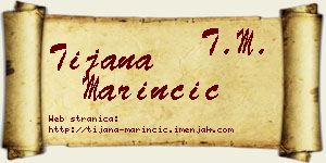 Tijana Marinčić vizit kartica